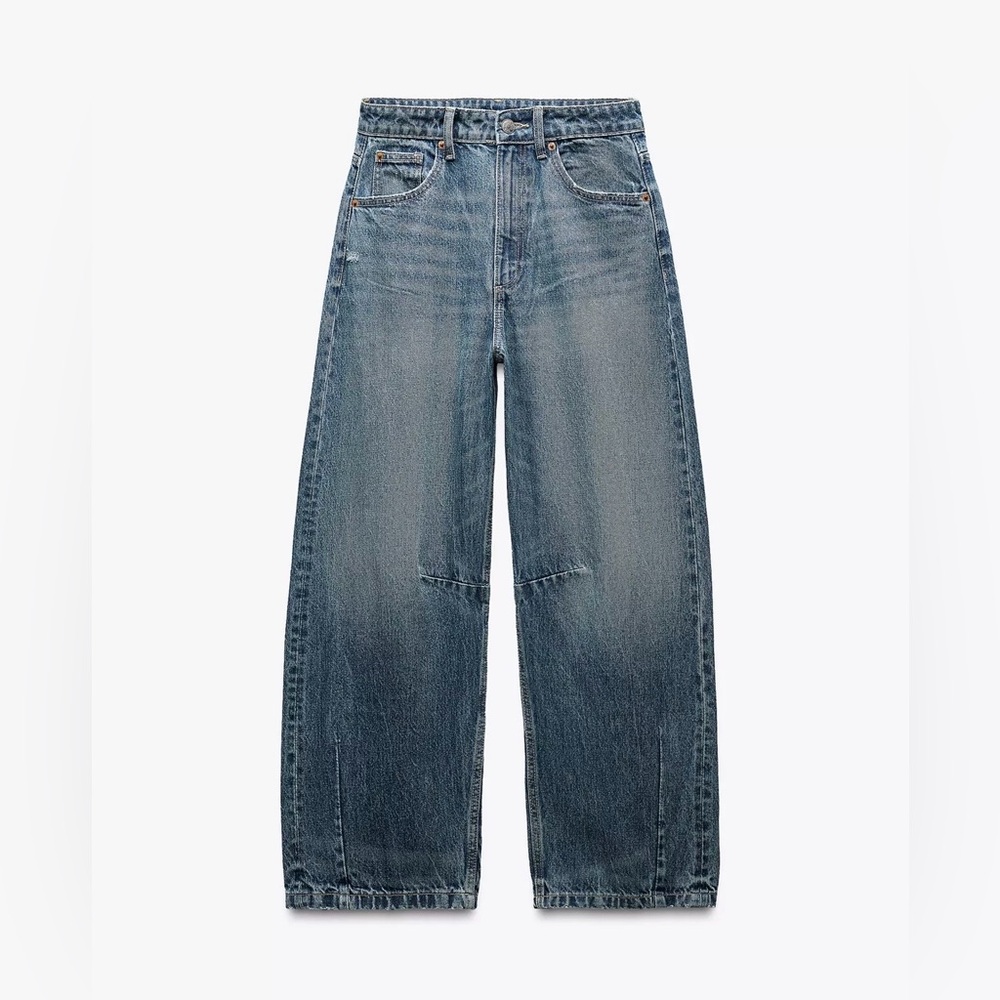 NWT Zara mid waist horseshoe denim